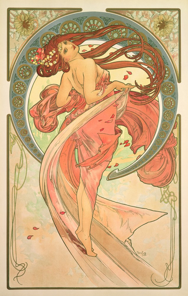 Alphonse Mucha, La Danse, série Les Arts, 1898, Lithographie en couleurs, 60 x 38 cm © Mucha Trust 2023.jpg