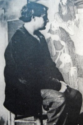Amedeo Modigliani nello studio della Cité Falguière a Montparnasse - 1909