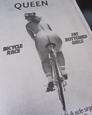 Bicycle Race - Fat Bottomed Girls, copertina originale