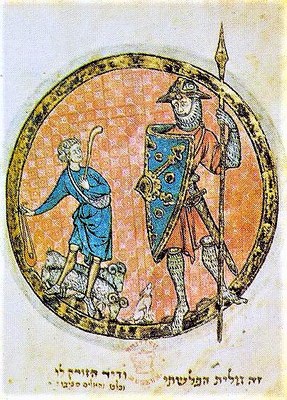 Davide e Golia in una antica raffigurazione