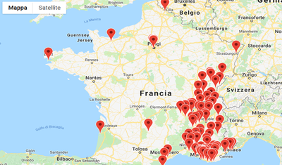 Dove trovare la linea 1336 in Provenza e in Francia - Immagine Google Maps