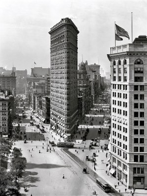 Flat Iron Building, New York, immagine d'epoca