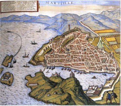 Marsiglia in un'antica mappa