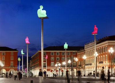 Nizza, piazza Massena illuminata - Foto: © OTC Nice