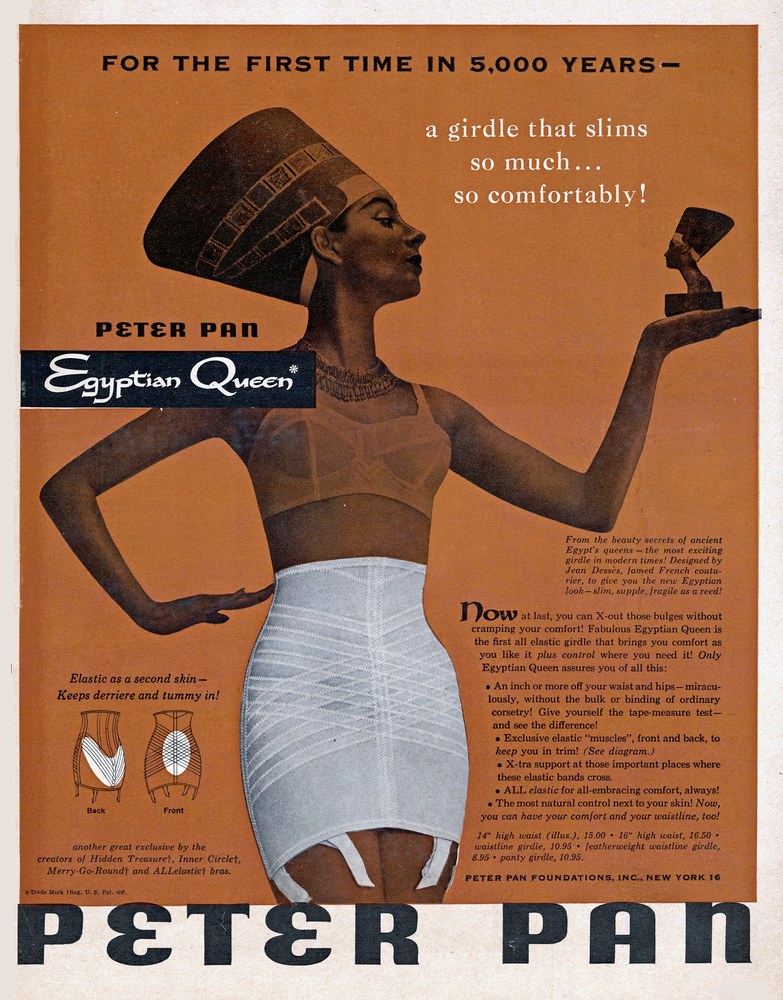 Pharaons Superstars - Pubblicità della guaina Egyptian Queen, 1954 © Collection et photo Jean Marcel Humbert