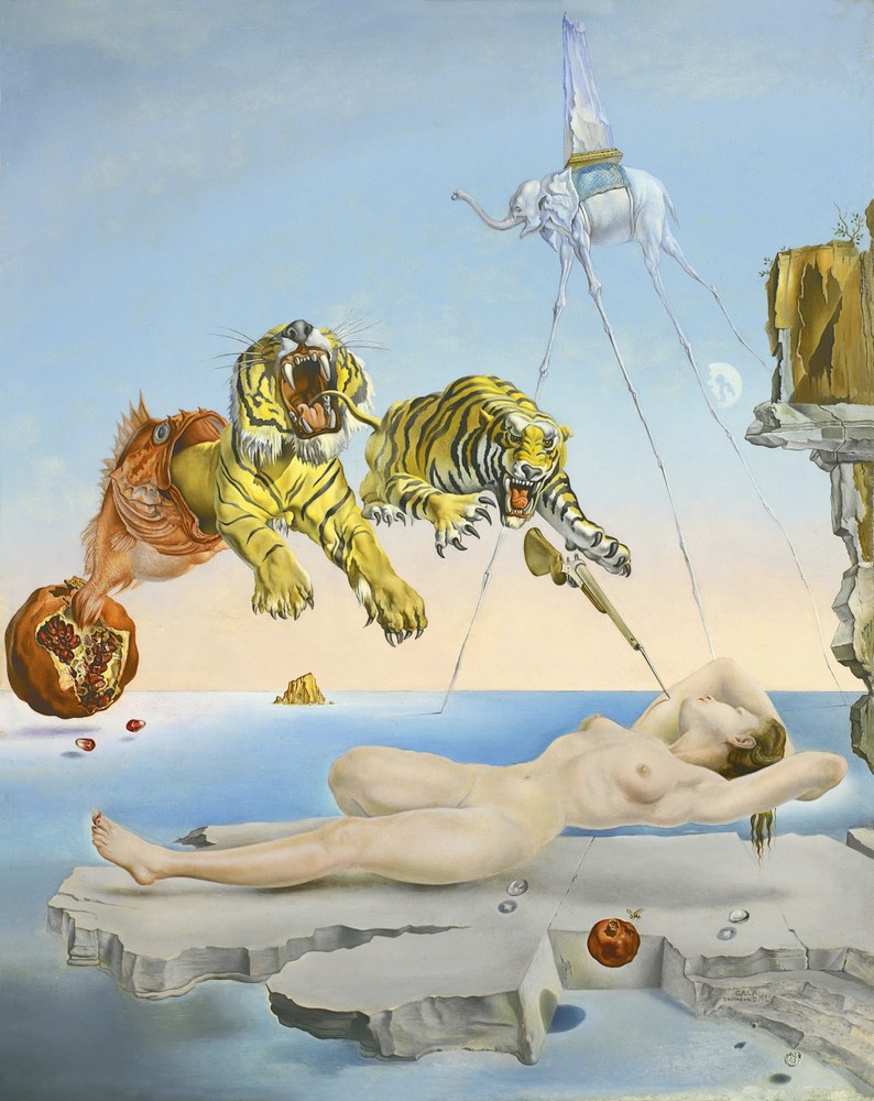 Sogno causato dal volo di un'ape attorno a una melagrana, di Salvador Dalí