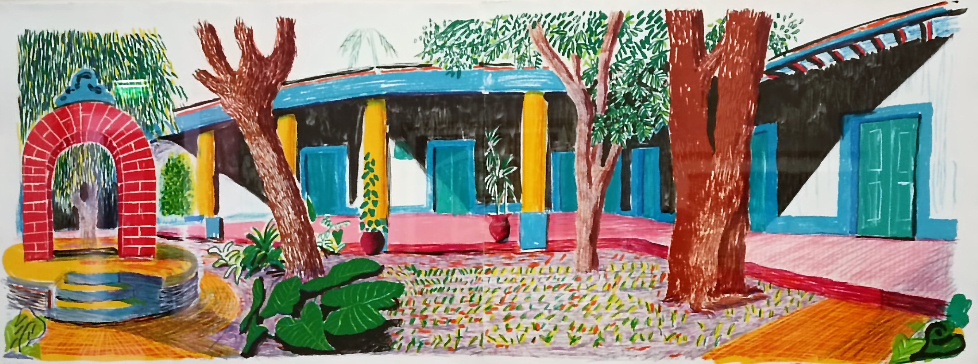 A Walk Around the Hotel Courtyard, Acatlan, 1984