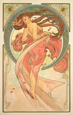 Alphonse Mucha, La Danse, série Les Arts, 1898, Lithographie en couleurs, 60 x 38 cm © Mucha Trust 2023.jpg