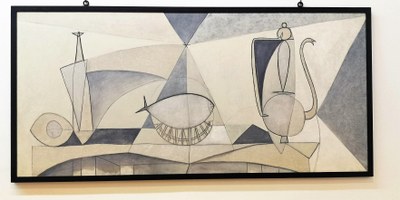 Antibes, Museo Picasso, natura morta con bottiglia, sogliola e brocca
