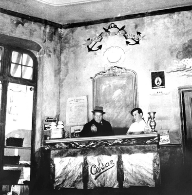 César, rappresentazione teatrale d'epoca. Raimu e Marcel Pagnol