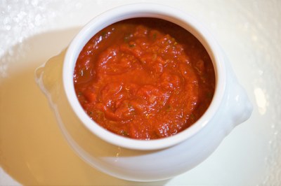 Coulis di pomodoro per guarnire il crespeou