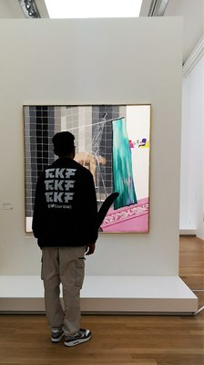 Davanti a Man Taking a Shower in Beverly Hills, David Hockney, 1964
