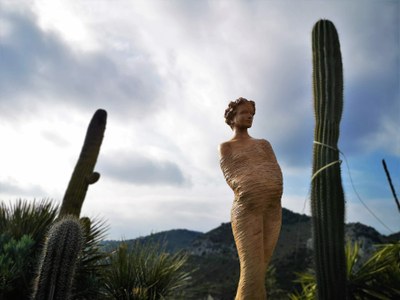 Èze, giardino esotico, statua di Jean-Philippe Rochard