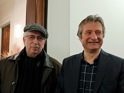 François Carassin, assessore alla cultura di Hyères, e Franck Mei, direttore de museo La Banque