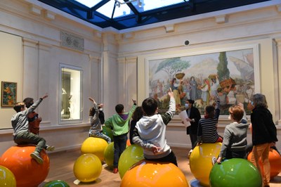 Hyères, La Banque, Musée des Cultures et du Paysage, scolaresca in visita