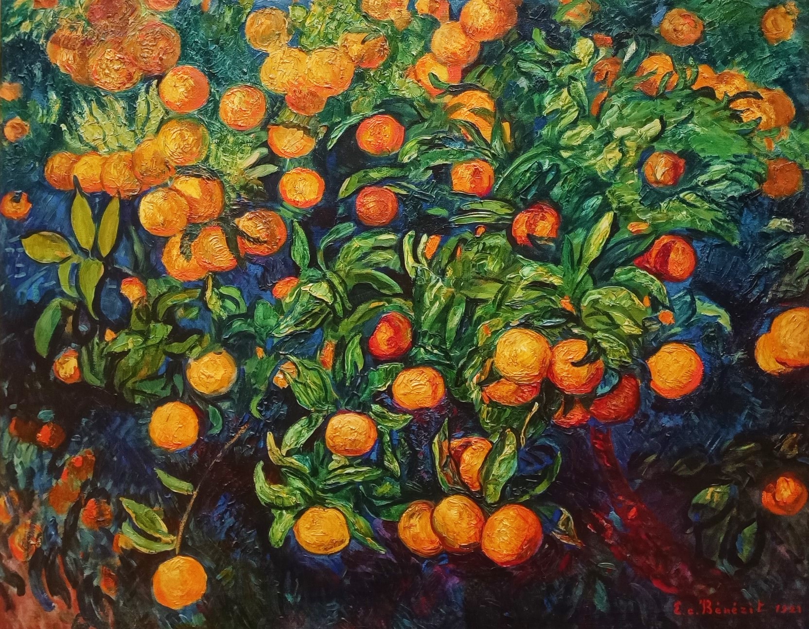 Hyères, La Banque, Oranges au soleil, Emmanuel-Charles Bénézit
