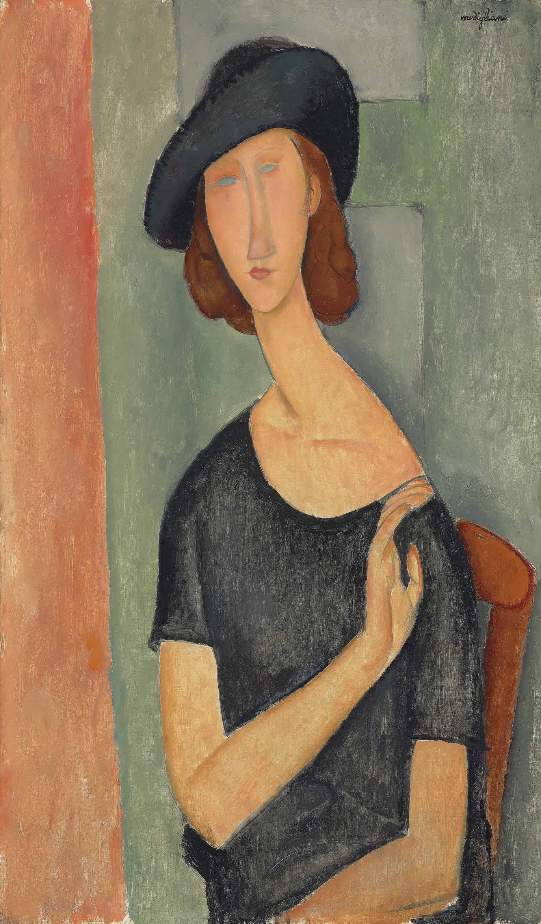 Jeanne Hébuterne con il cappello, ritratta da Amedeo Modigliani - Christie's