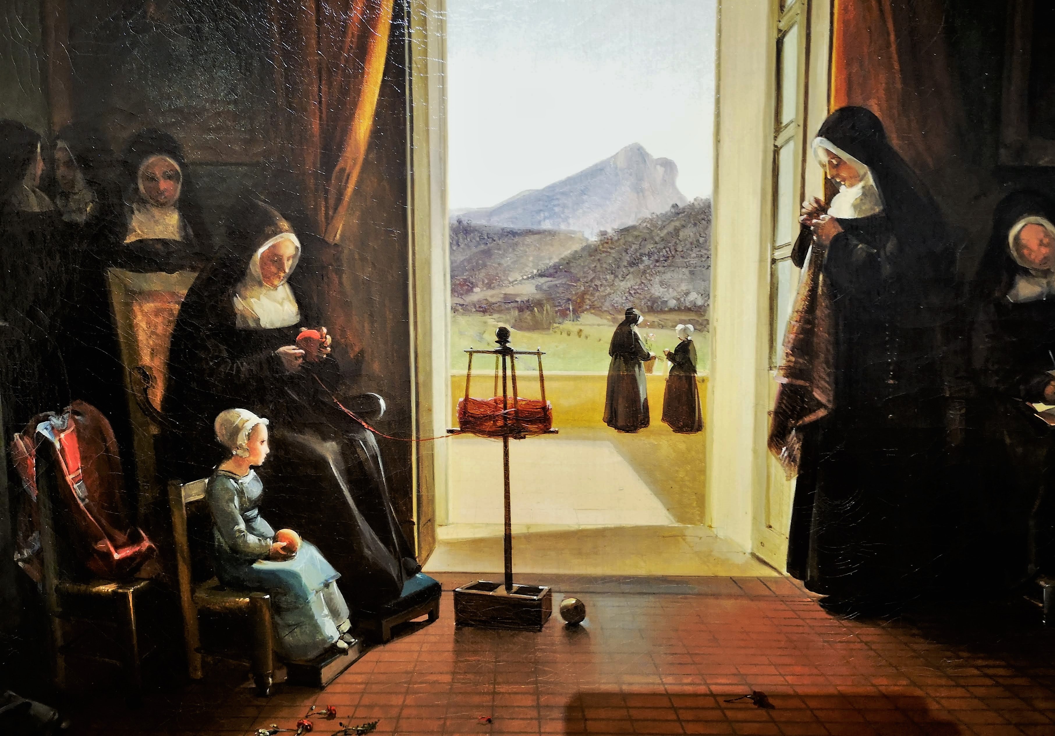 La montagna Sainte-Victoire sullo sfondo de L'Ecole des Soeurs di François-Marius Granet