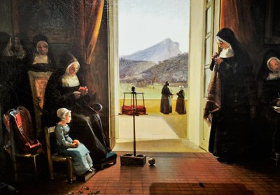 La montagna Sainte-Victoire sullo sfondo de L'Ecole des Soeurs di François-Marius Granet