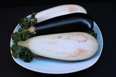 Le melanzane tagliate a metà