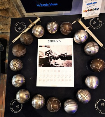 Marsiglia, La Boule Bleue, le diverse striature delle bocce