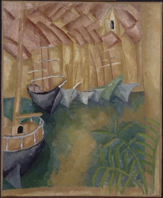 Raoul Dufy, Bateaux à quai dans le port de Marseille, 1908Photo © Centre Pompidou, MNAM-CCI, Dist. RMN-Grand Palais  Jean-François Tomasian, © Adagp, Paris, 2022