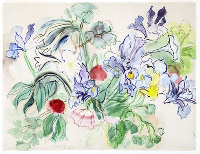 Raoul Dufy, Bouquet d'iris et de coquelicots, vers 1948, photo Paris Musées  Musée d'Art Moderne © Adagp, Paris, 2022