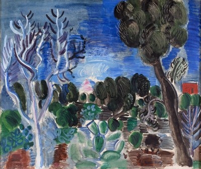 Raoul Dufy, Paysage du Midi au figuier de Barbarie, vers 1920, photo Paris Musées  Musée d'Art Moderne © Adagp, Paris, 2022