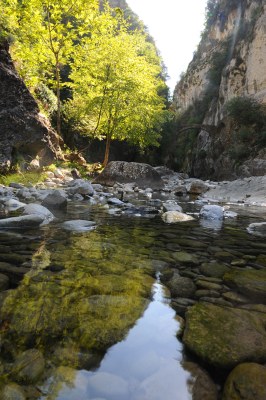 Saorge, la località del bagno del semita lungo il torrente