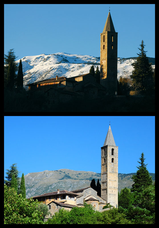 Saorge, Madonna del Poggio estate e inverno
