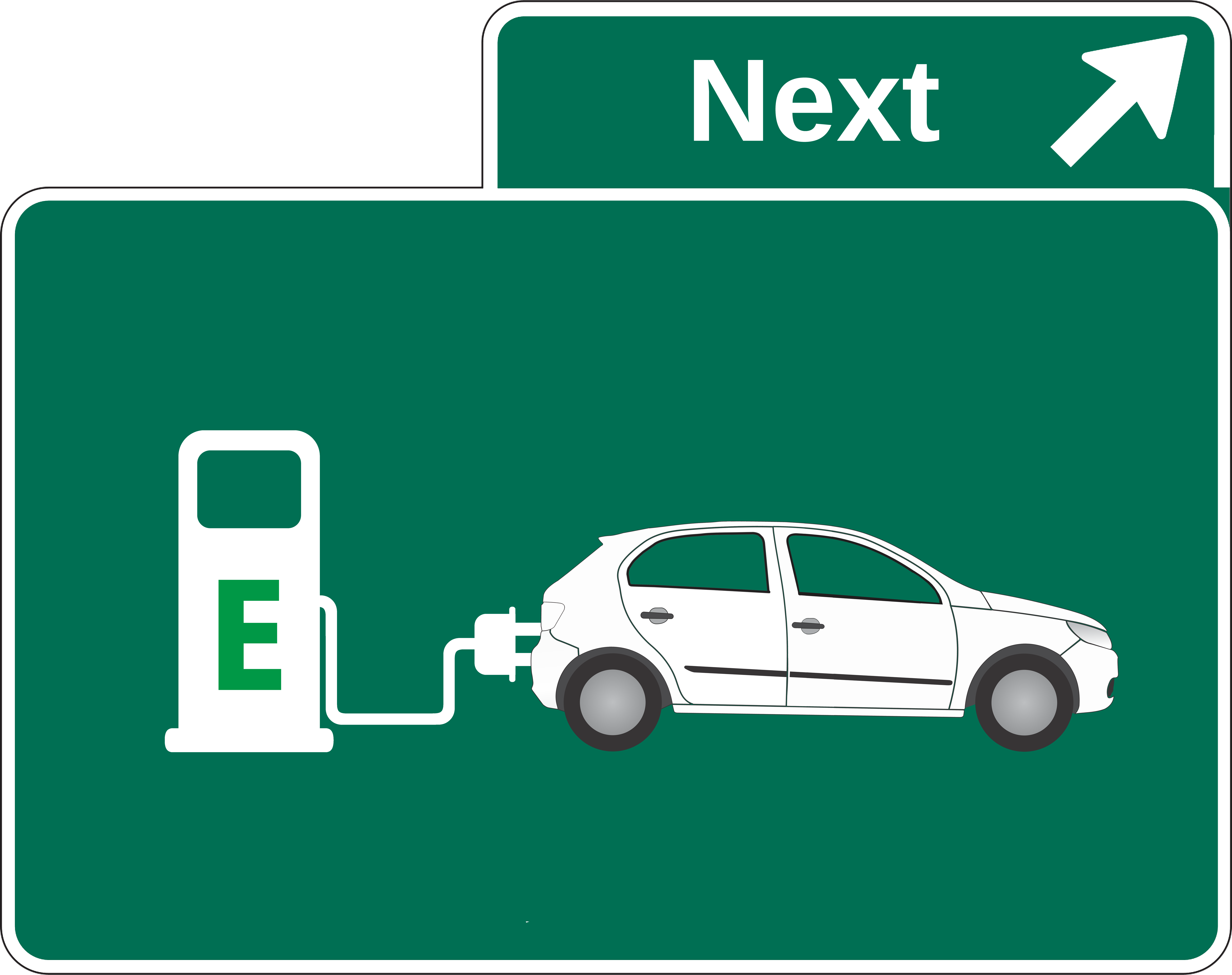 Stazione di ricarica per veicoli elettrici, segnaletica