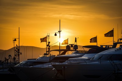 Tramonto sul porto di Saint-Tropez